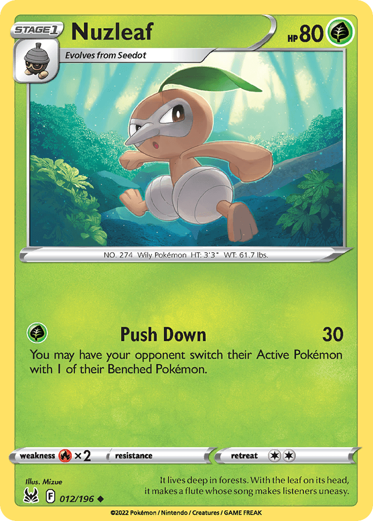 Nuzleaf Pokémon card