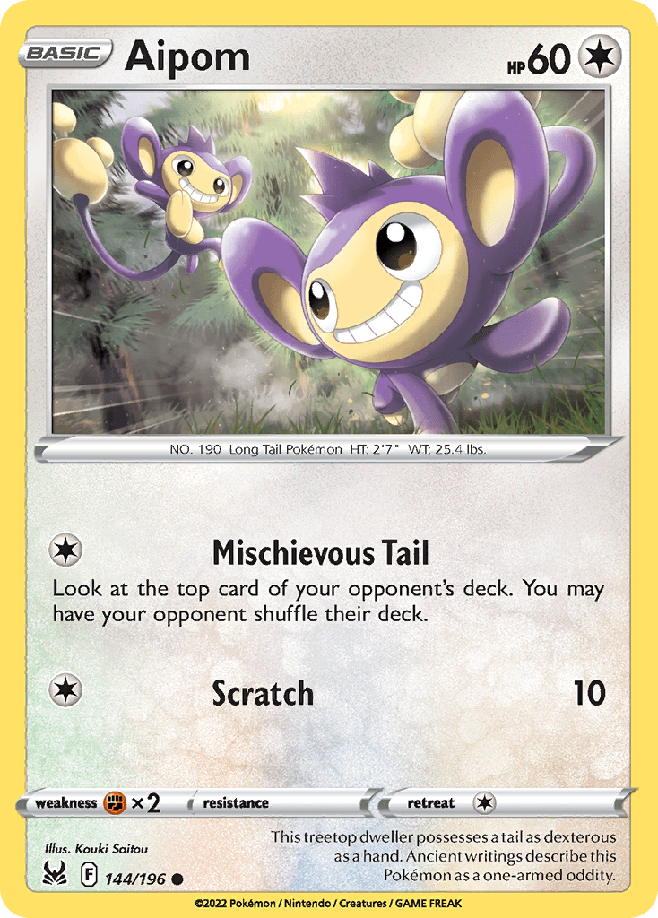 Aipom Pokémon card