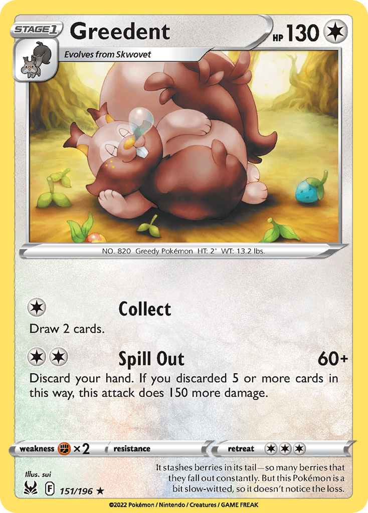 Greedent Pokémon card