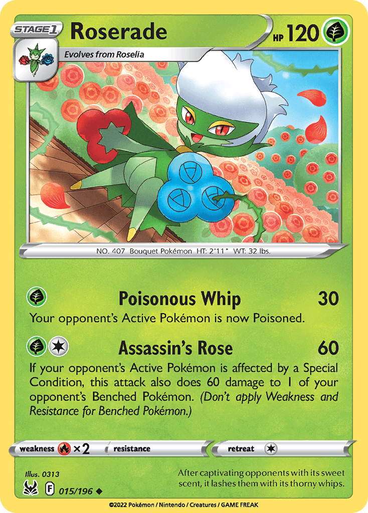 Roserade Pokémon card