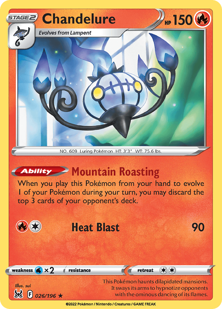 Chandelure Pokémon card