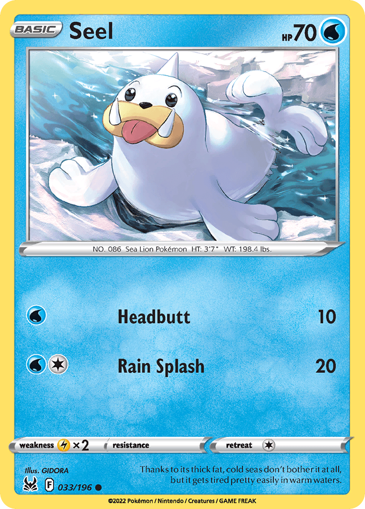 Seel Pokémon card