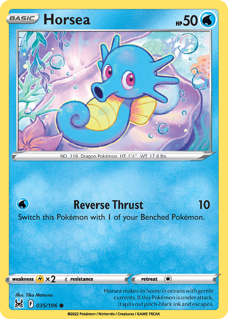 Horsea Pokémon card