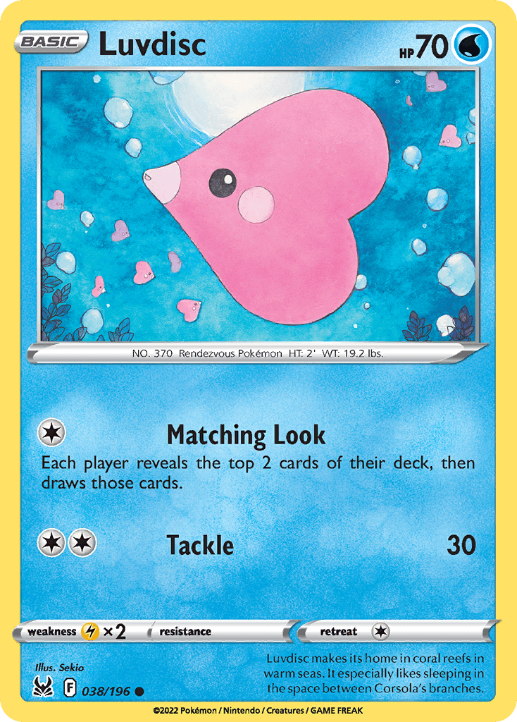 Luvdisc Pokémon card