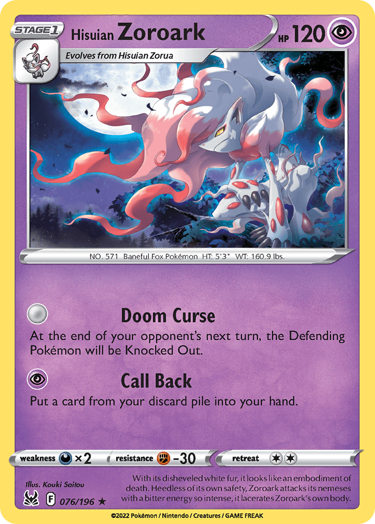 Hisuian Zoroark Pokémon card