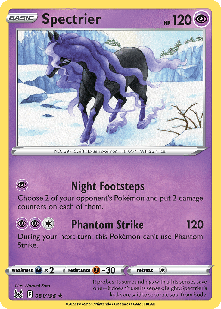 Spectrier Pokémon card