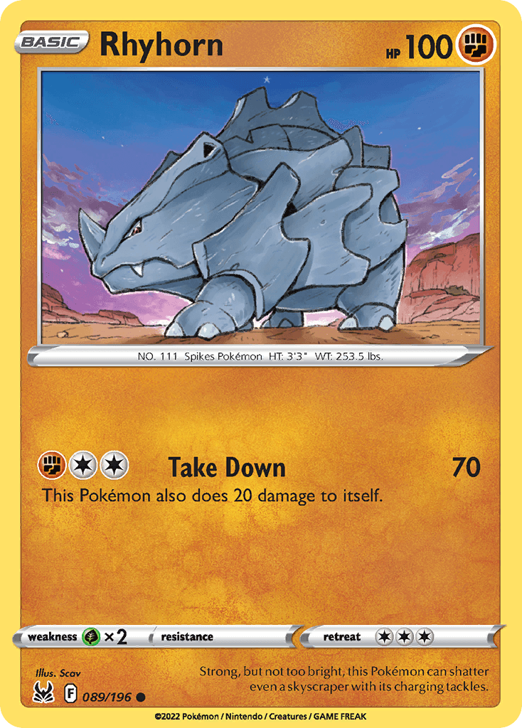 Rhyhorn Pokémon card