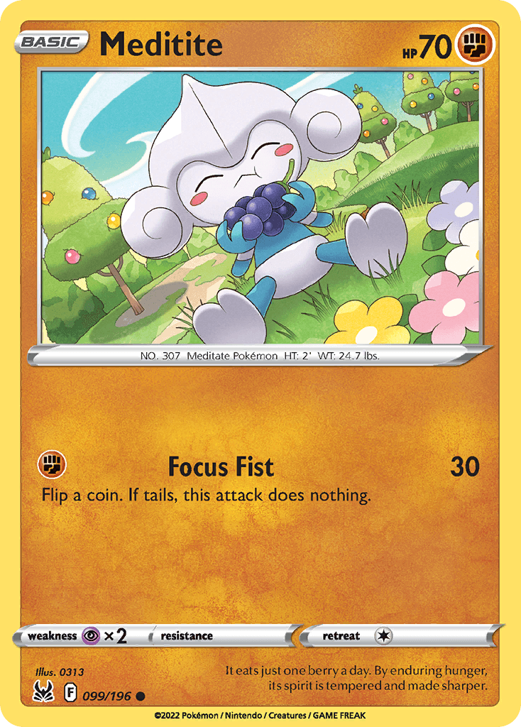 Meditite Pokémon card