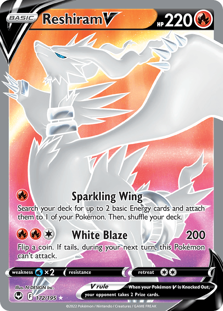 Reshiram V from Silver Tempest