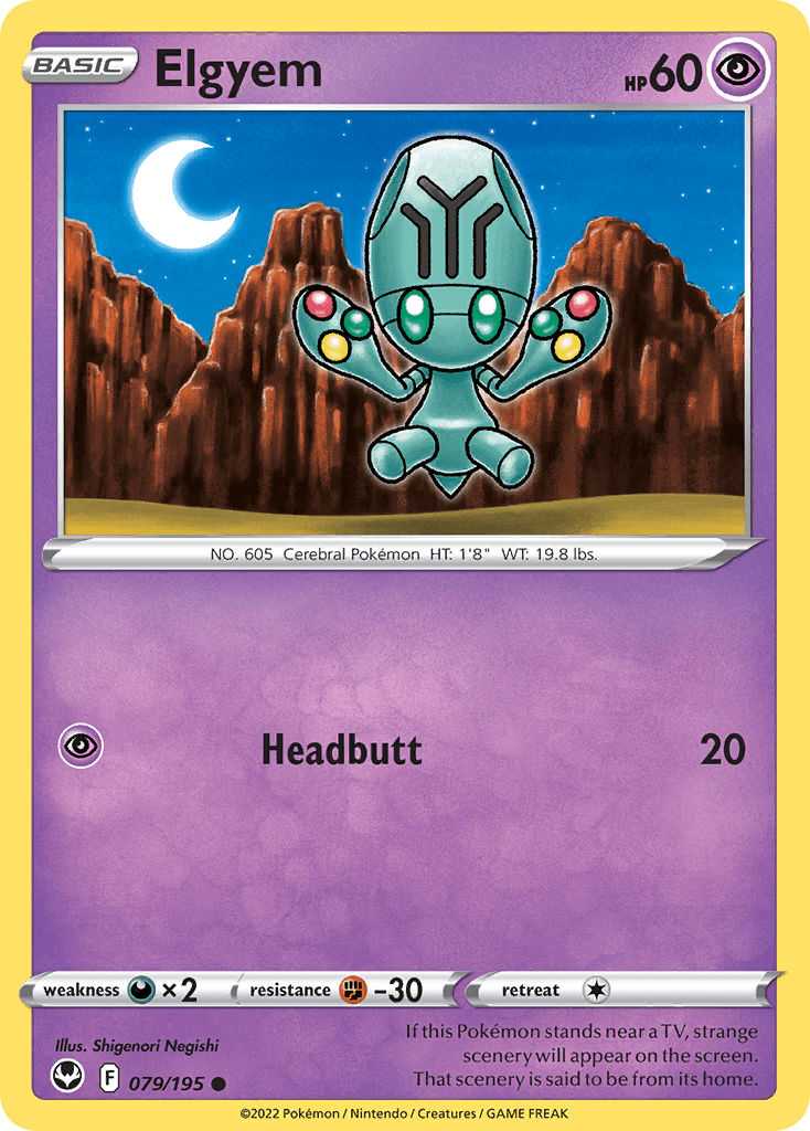 Elgyem Pokémon card