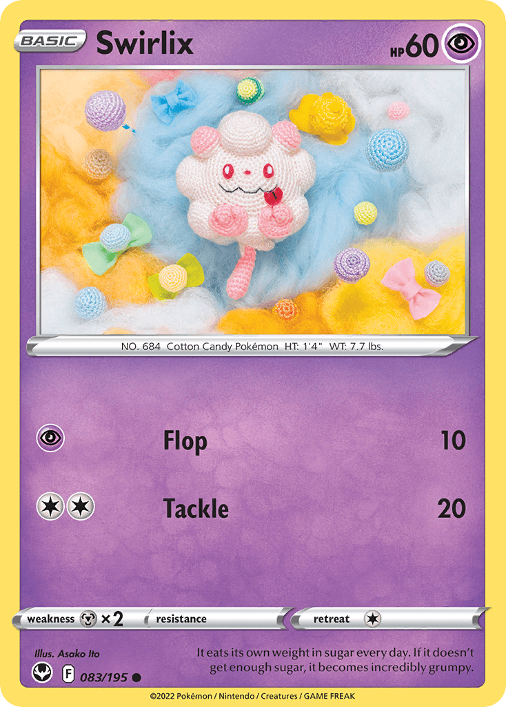 Swirlix Pokémon card