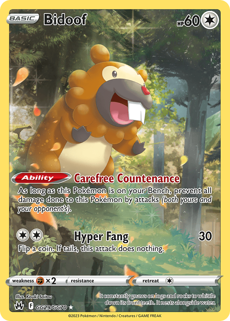 Bidoof — Trainer Gallery Rare Holo