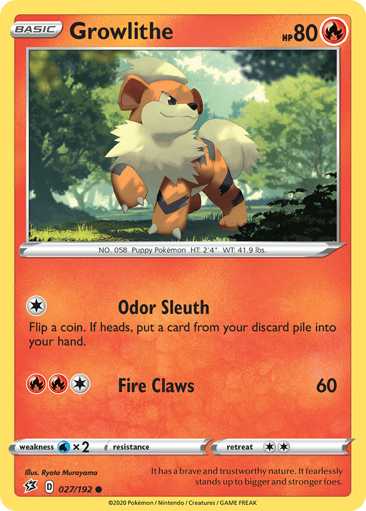 Growlithe Pokémon card