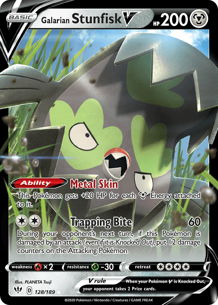 Galarian Stunfisk V Pokémon card