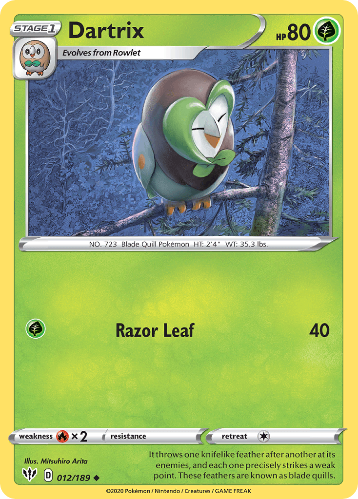 Dartrix Pokémon card