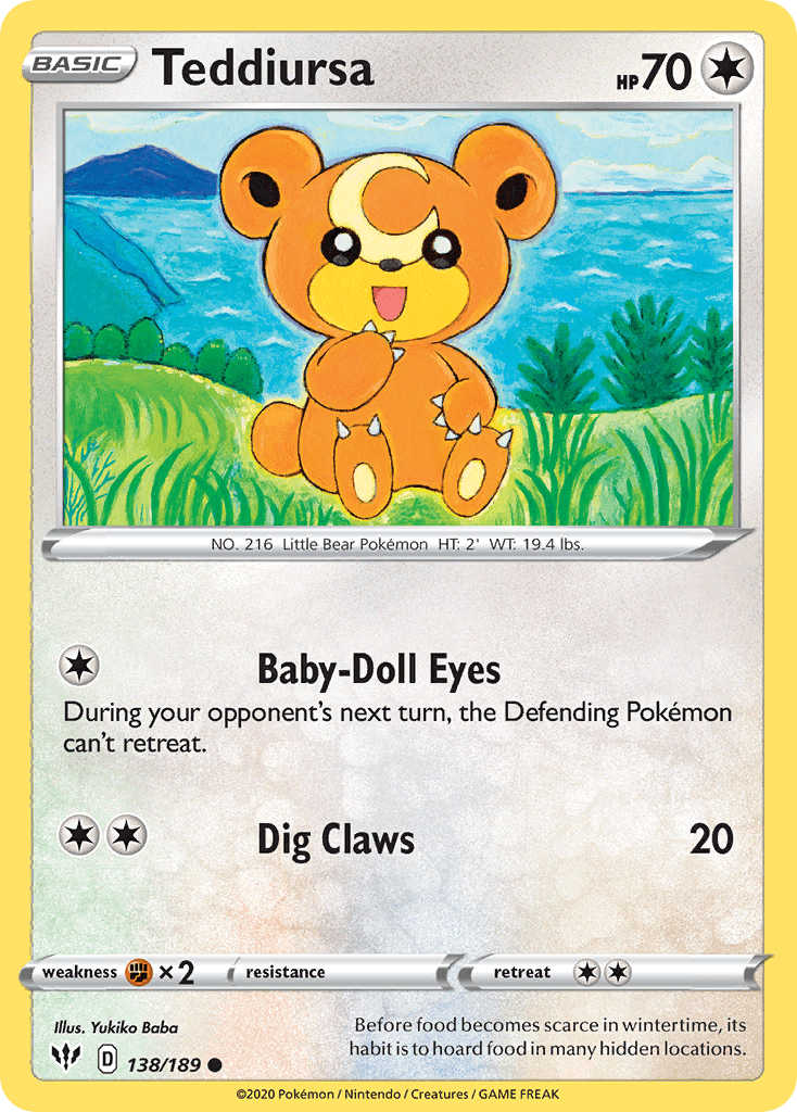 Teddiursa Pokémon card