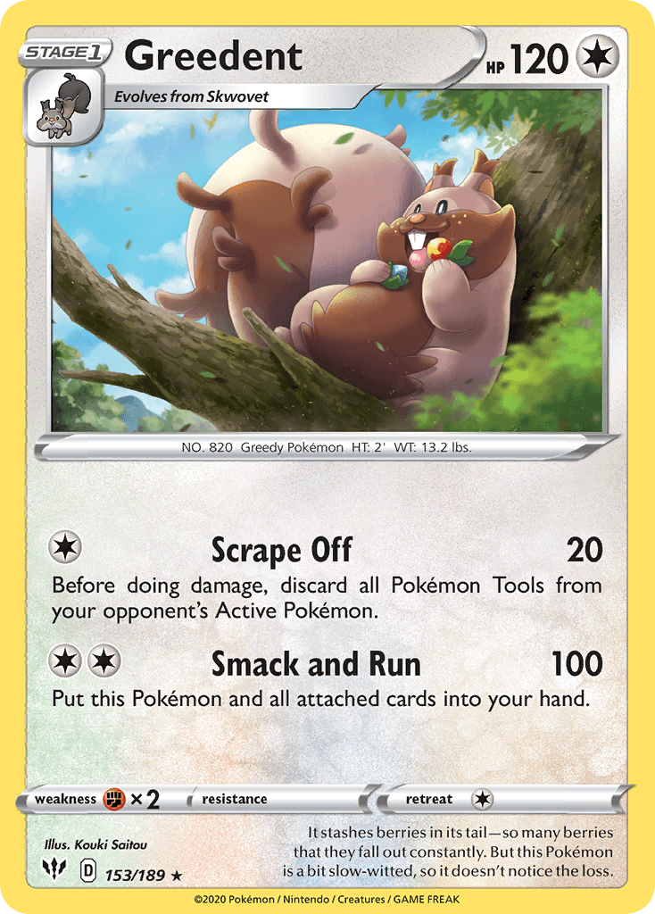 Greedent Pokémon card