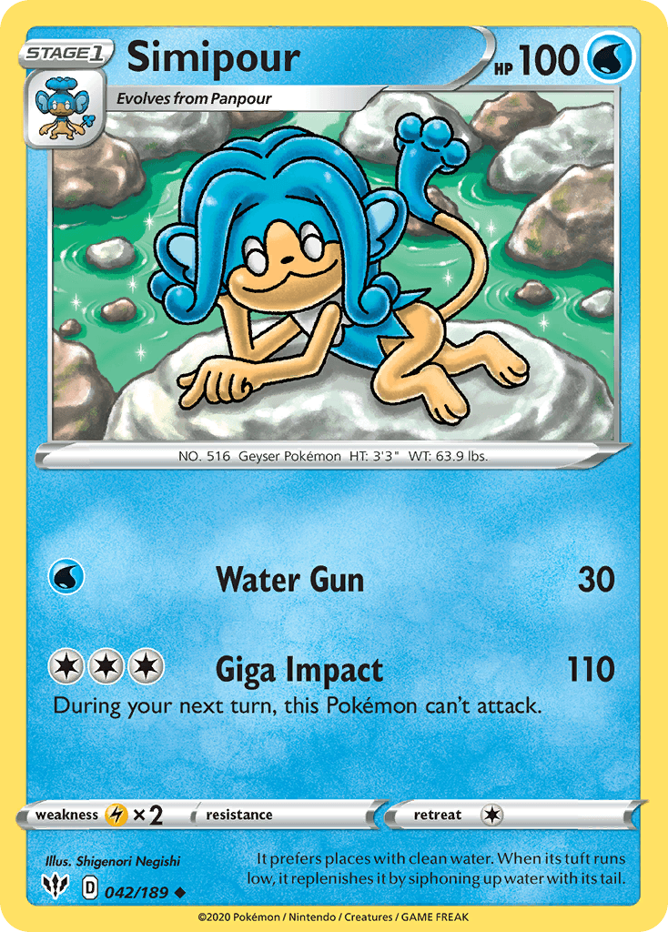 Simipour Pokémon card