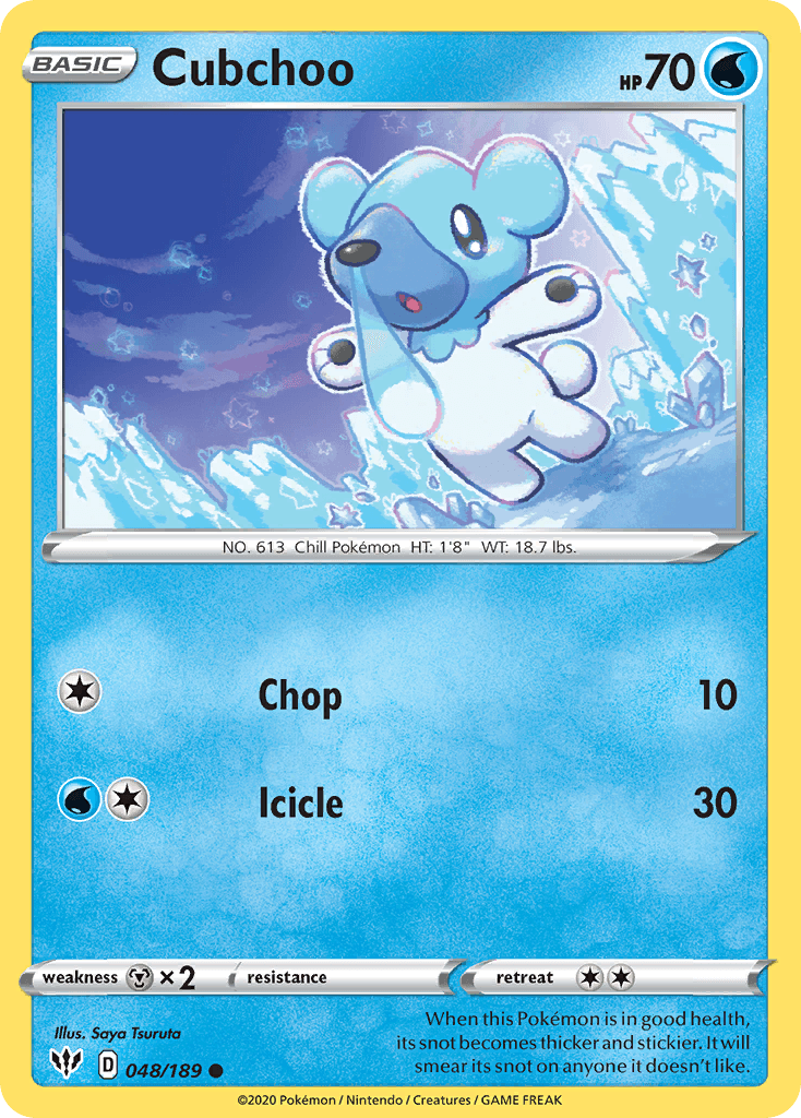 Cubchoo Pokémon card