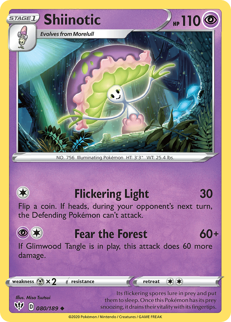 Shiinotic Pokémon card