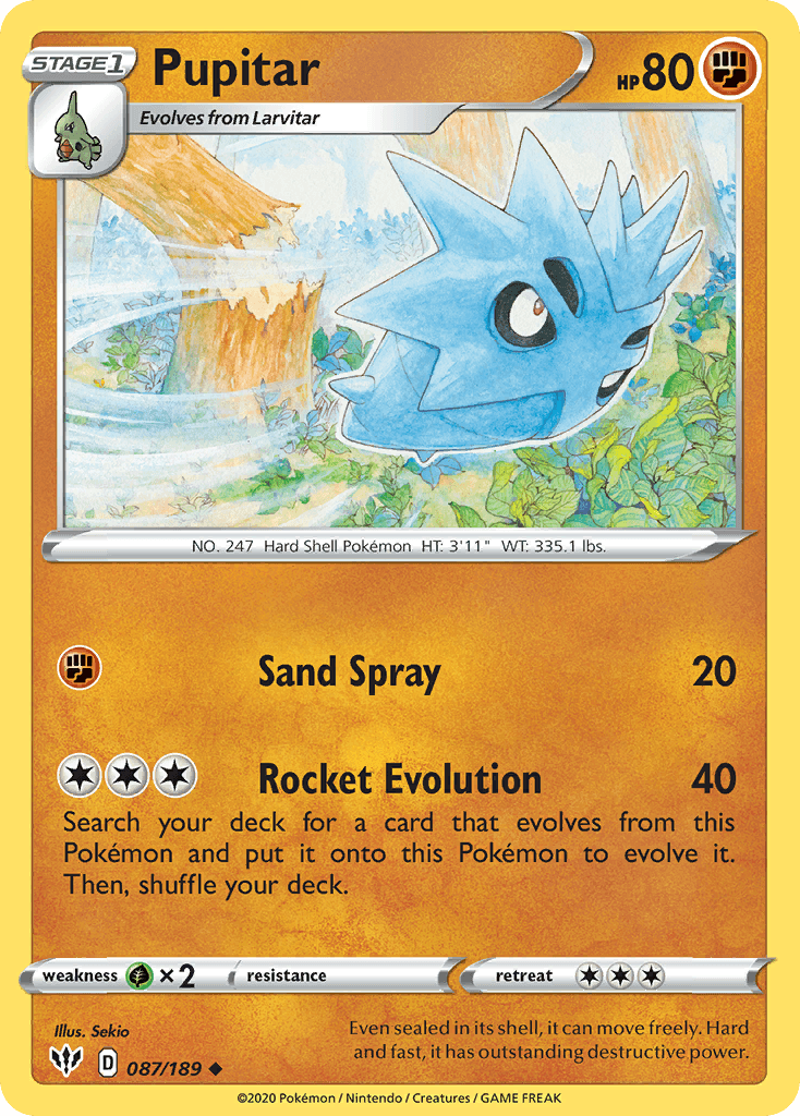 Pupitar Pokémon card