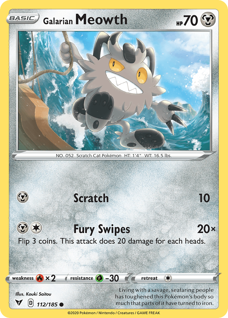 Galarian Meowth Pokémon card