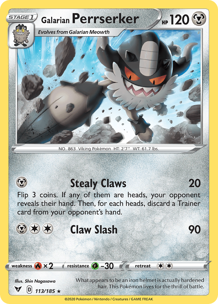 Galarian Perrserker Pokémon card