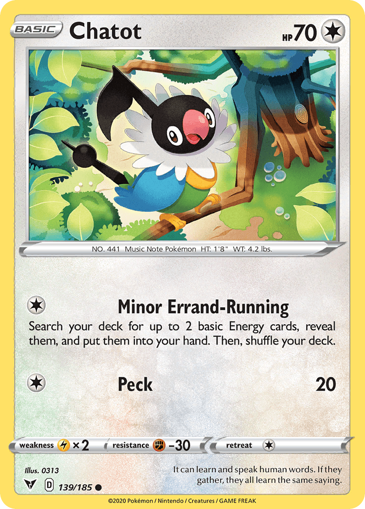 Chatot Pokémon card
