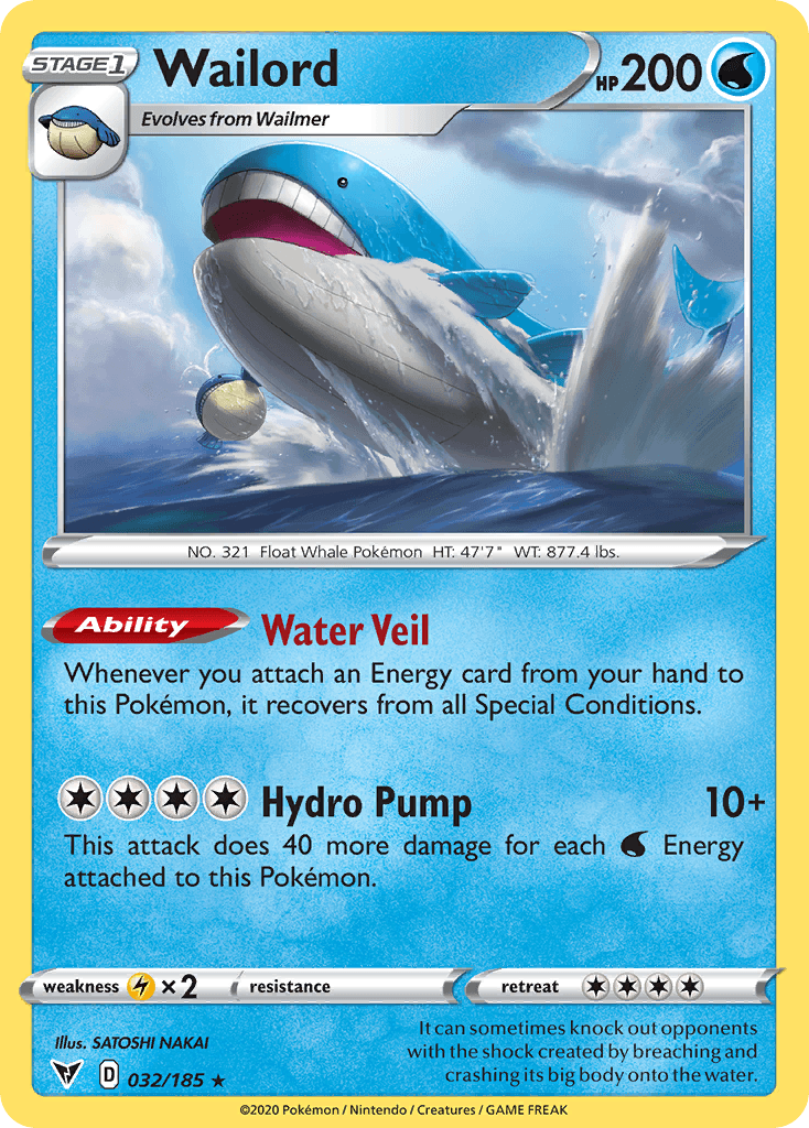 Wailord Pokémon card