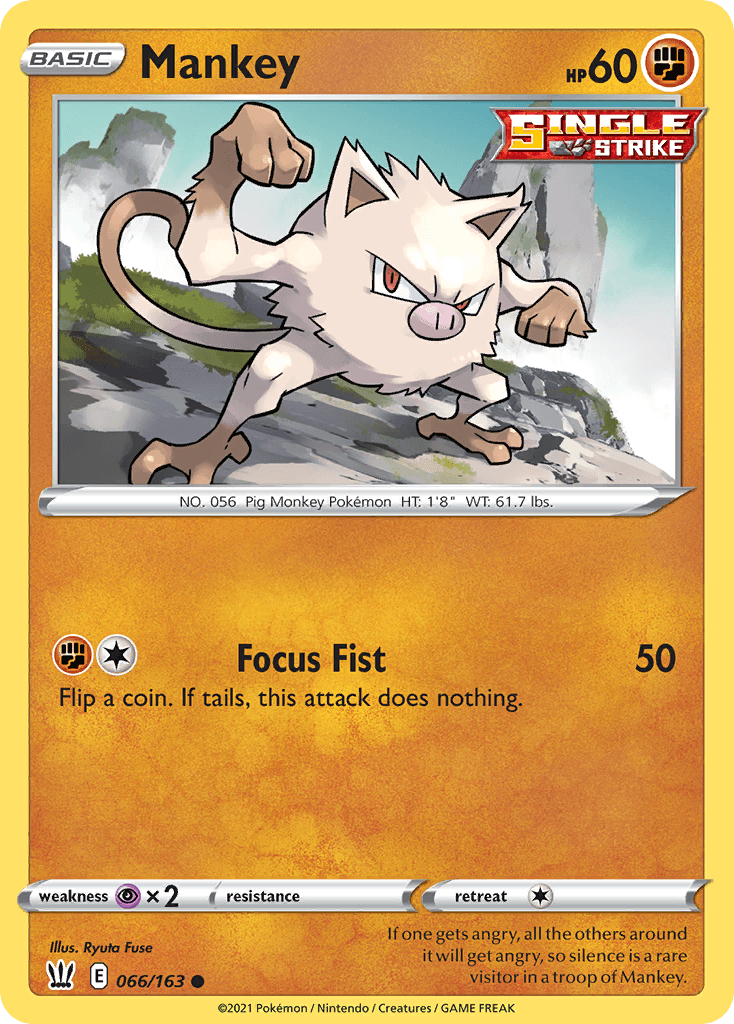 Mankey Pokémon card
