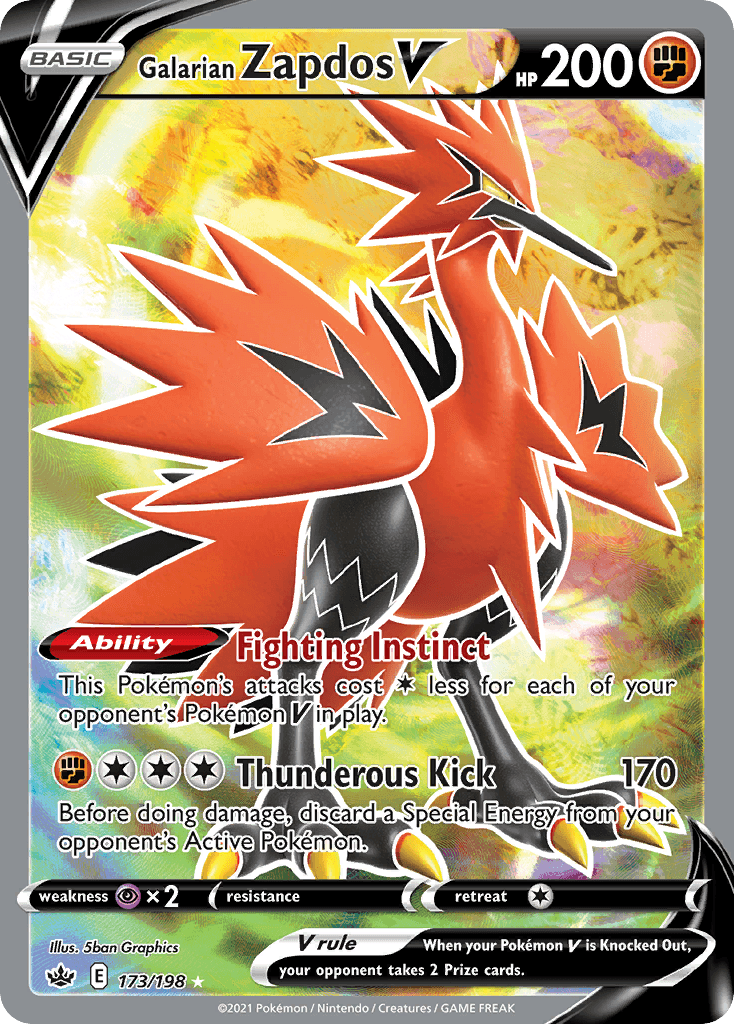 Galarian Zapdos V Pokémon card