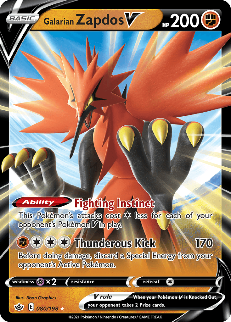 Galarian Zapdos V Pokémon card