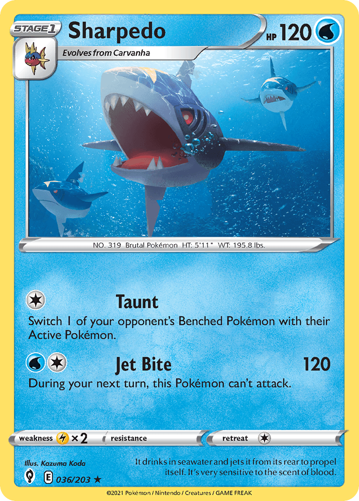 Sharpedo Pokémon card