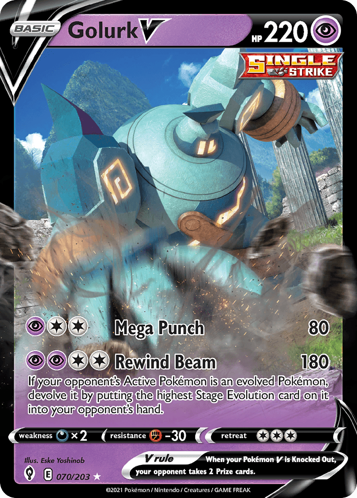 Golurk V Pokémon card