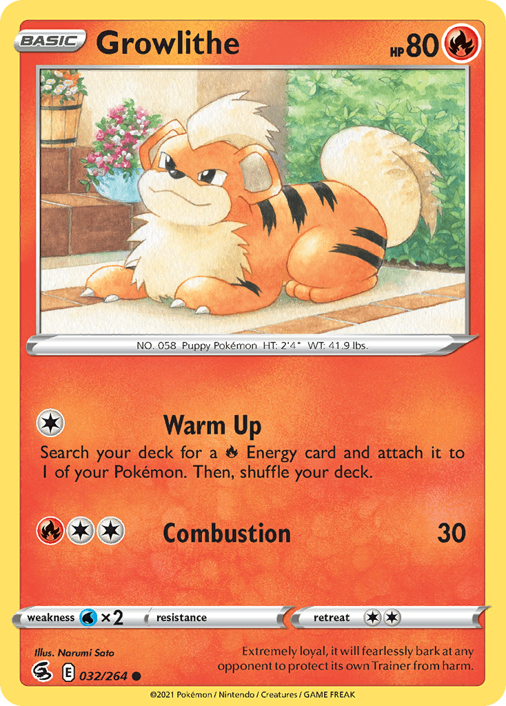 Growlithe Pokémon card