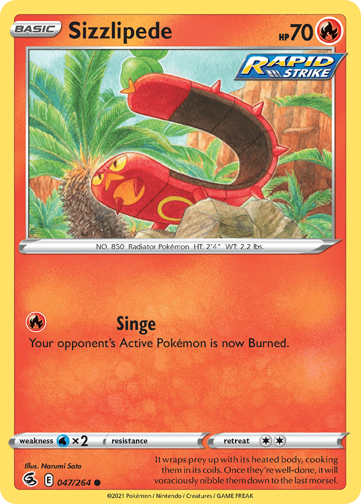 Sizzlipede Pokémon card
