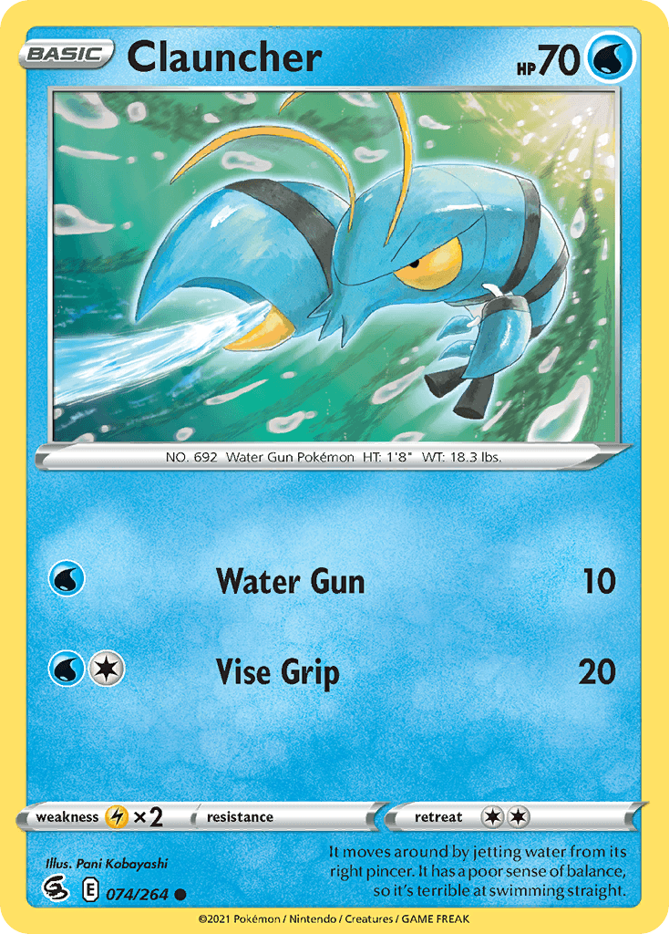 Clauncher Pokémon card