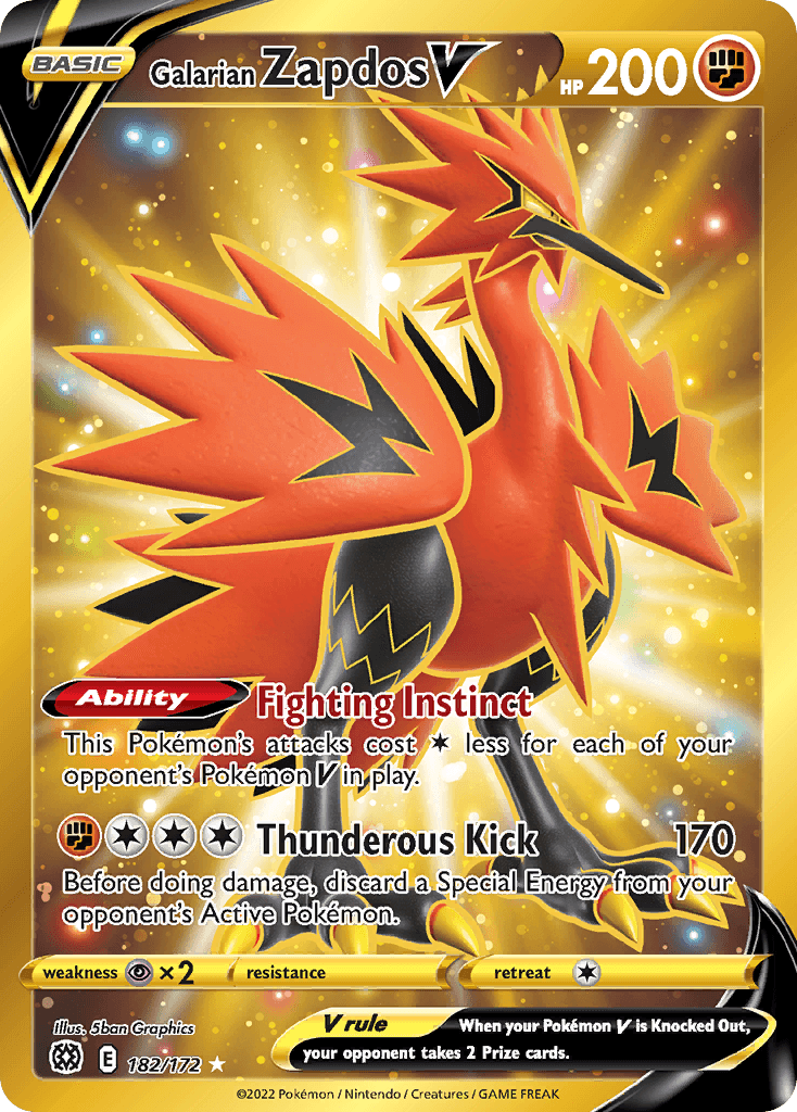 Galarian Zapdos V Pokémon card