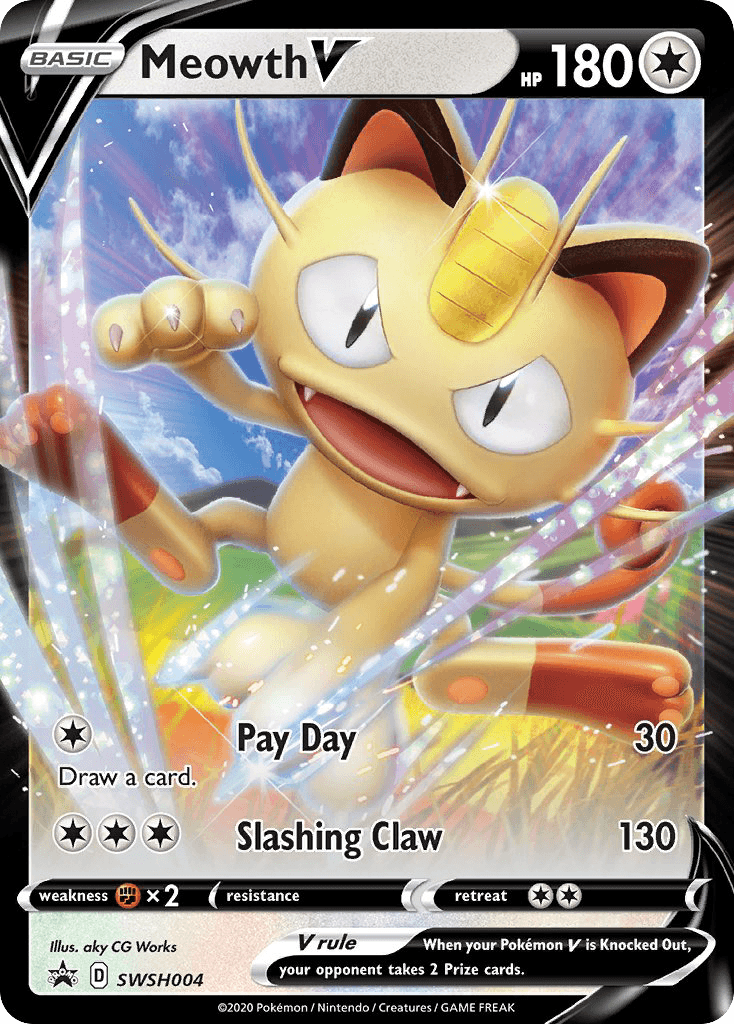 Meowth V Pokémon card