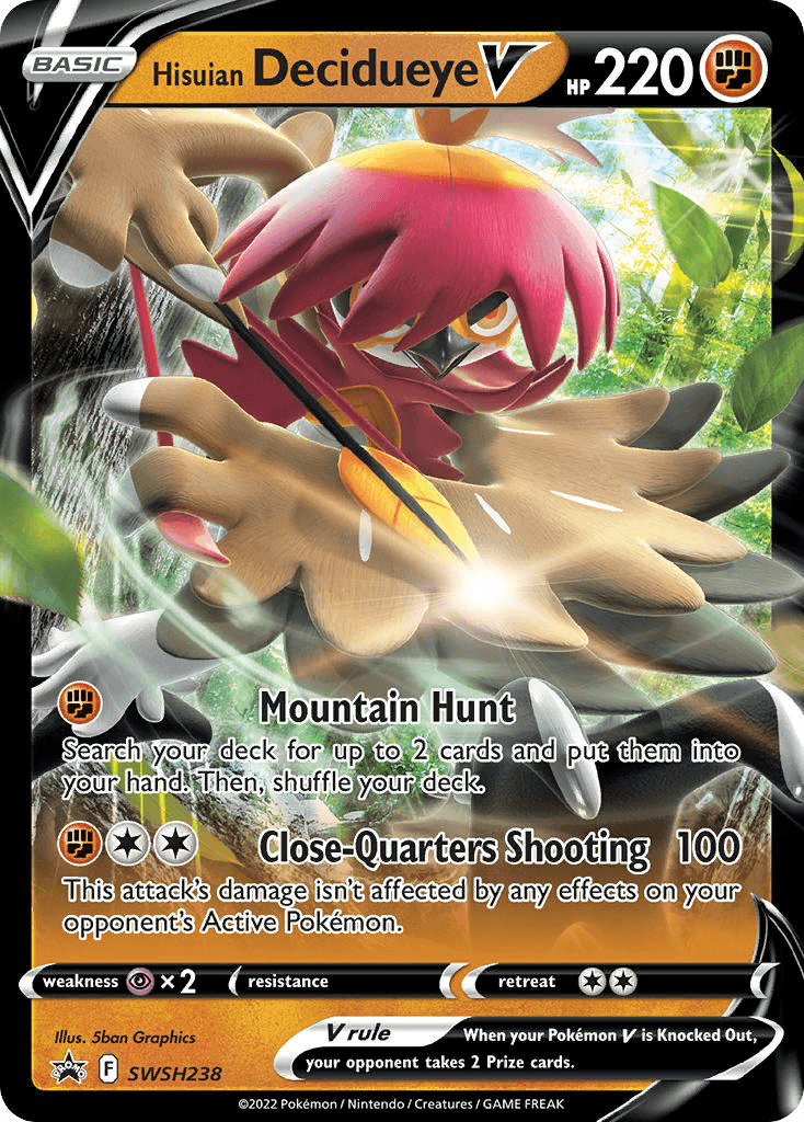 Hisuian Decidueye V Pokémon card