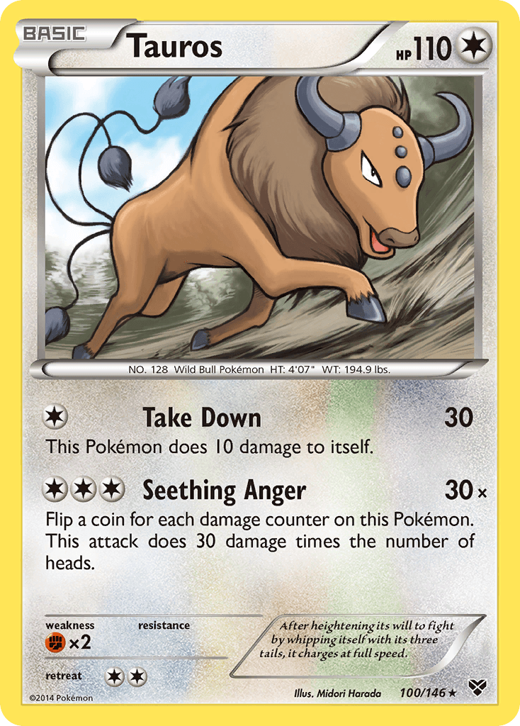 Tauros Pokémon card