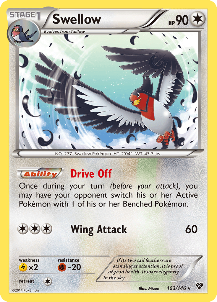 Swellow Pokémon card