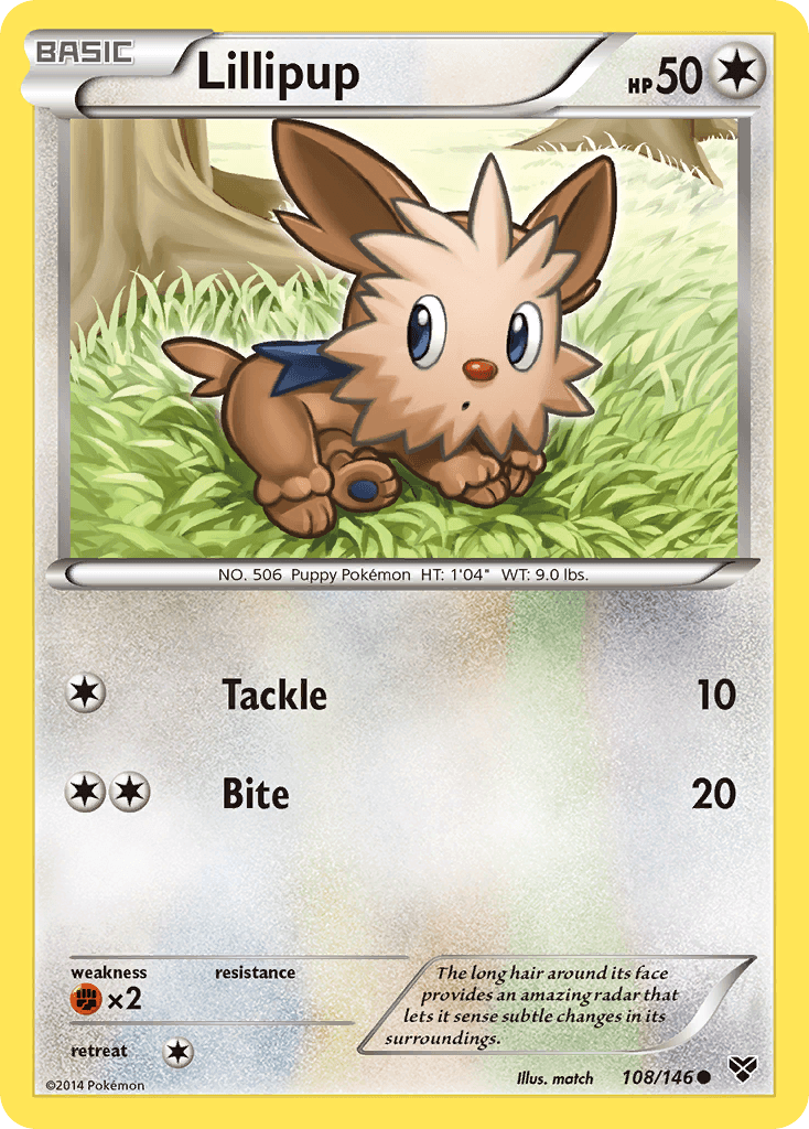 Lillipup Pokémon card