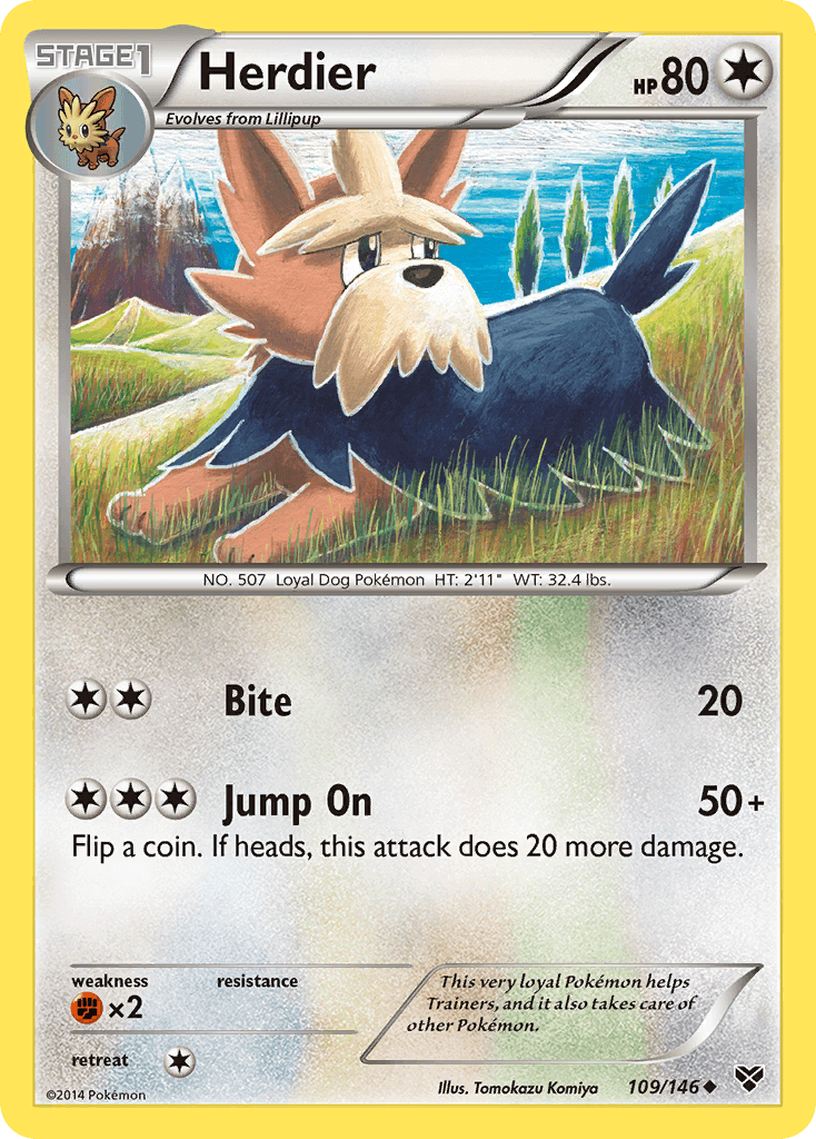 Herdier Pokémon card