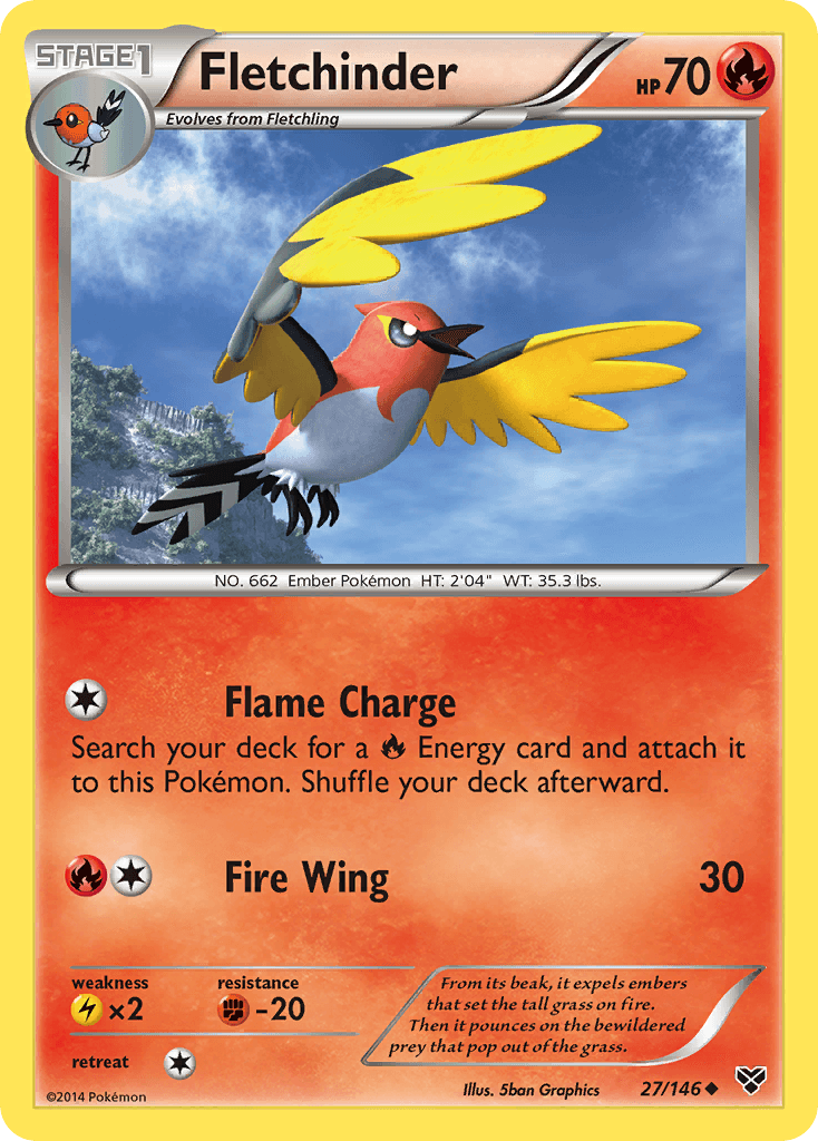 Fletchinder Pokémon card