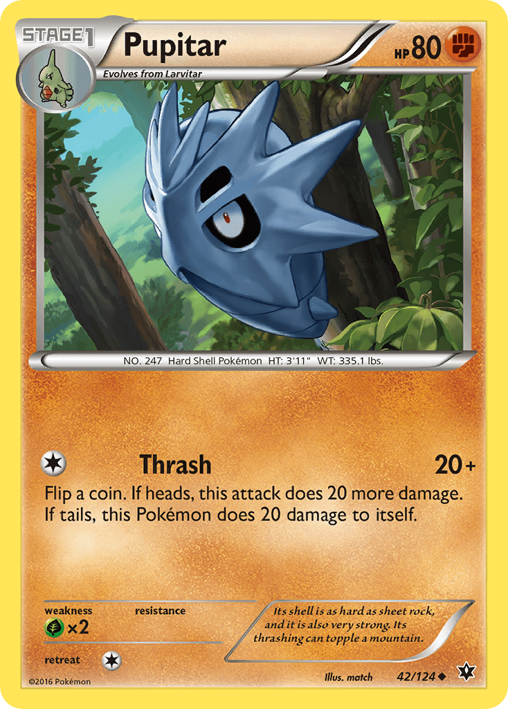 Pupitar Pokémon card