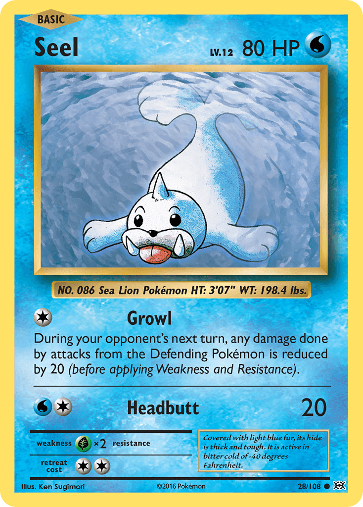 Seel Pokémon card