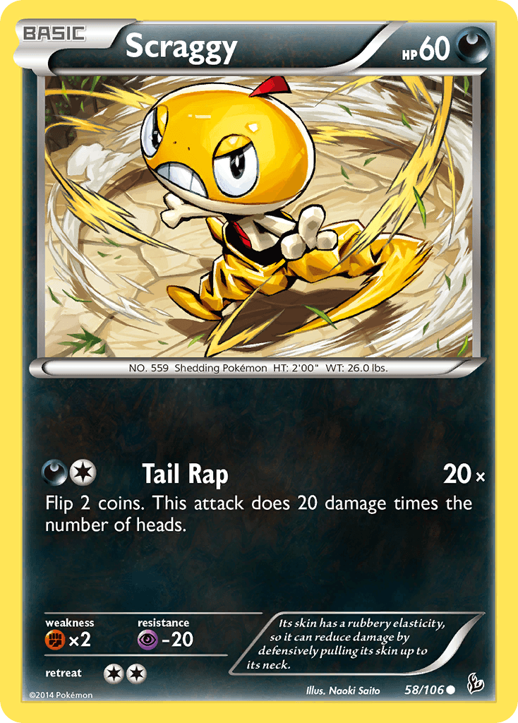 Scraggy Pokémon card
