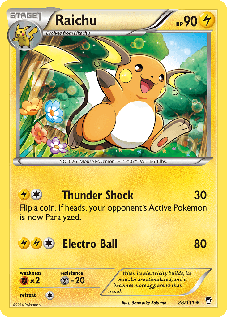 Raichu Pokémon card