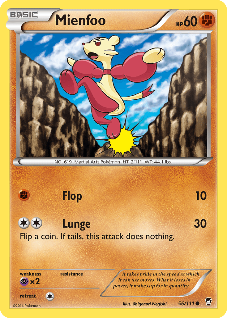 Mienfoo Pokémon card